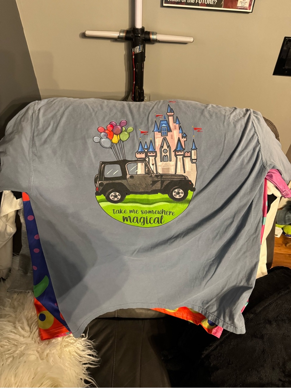 Magical Castle Jeep T-Shirt - Light Blue
